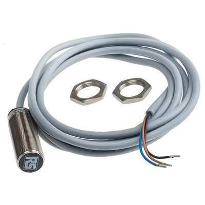 RS PRO Inductive Barrel-Style Proximity Sensor, M18 x 1, 5 mm Detection, PNP Output, 10 → 30 V dc, IP68