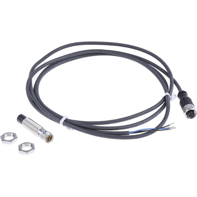 RS PRO Inductive Barrel-Style Proximity Sensor, M12 x 1, 8 mm Detection, PNP Output, 10 → 30 V dc, IP68