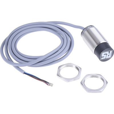 RS PRO Inductive Barrel-Style Proximity Sensor, M30 x 1.5, 20 mm Detection, PNP Output, 10 → 30 V dc, IP68
