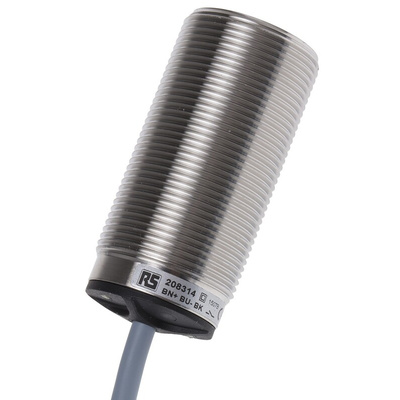 RS PRO Inductive Barrel-Style Proximity Sensor, M30 x 1.5, 10 mm Detection, PNP Output, 10 → 30 V dc, IP68