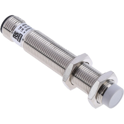 RS PRO Capacitive Barrel-Style Proximity Sensor, M12 x 1, 4 mm Detection, PNP Output, 10 → 30 V dc, IP67