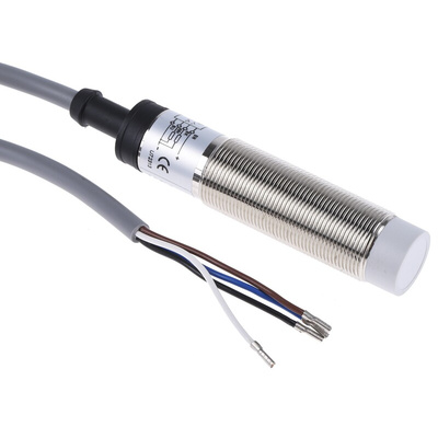 RS PRO Capacitive Barrel-Style Proximity Sensor, M18 x 1, 8 mm Detection, PNP Output, 10 → 30 V dc, IP67