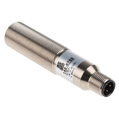 RS PRO Capacitive Barrel-Style Proximity Sensor, M18 x 1, 5 mm Detection, PNP Output, 10 → 30 V dc, IP67