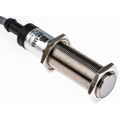 RS PRO Capacitive Barrel-Style Proximity Sensor, M18 x 1, 5 mm Detection, NPN Output, 10 → 30 V dc, IP67
