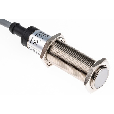 RS PRO Capacitive Barrel-Style Proximity Sensor, M18 x 1, 5 mm Detection, PNP Output, 10 → 30 V dc, IP67