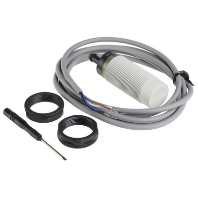 RS PRO Capacitive Barrel-Style Proximity Sensor, M30 x 1.5, 15 mm Detection, NPN Output, 10 → 30 V dc, IP67