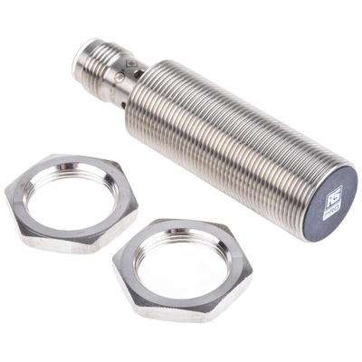 RS PRO Inductive Barrel-Style Proximity Sensor, M18 x 1, 8 mm Detection, PNP Output, 10 → 30 V dc, IP68