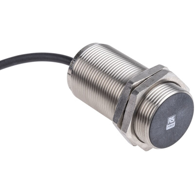 RS PRO Inductive Barrel-Style Proximity Sensor, M30 x 1.5, 15 mm Detection, PNP Output, 10 → 30 V dc, IP68