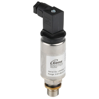 Gems Sensors Pressure Sensor, 0bar Min, 2.5bar Max, Analogue Output, Relative Reading