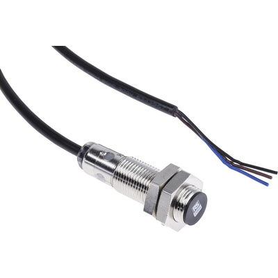 RS PRO Inductive Barrel-Style Proximity Sensor, M12 x 1, 2 mm Detection, NPN Normally Open Output, 10 → 30 V dc,