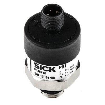Sick Pressure Sensor, 0bar Min, 1bar Max, Analogue Output, Relative Reading