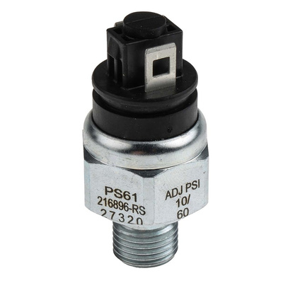 Gems Sensors Pressure Switch, 15psi Min, 60psi Max, SPST-NO Output