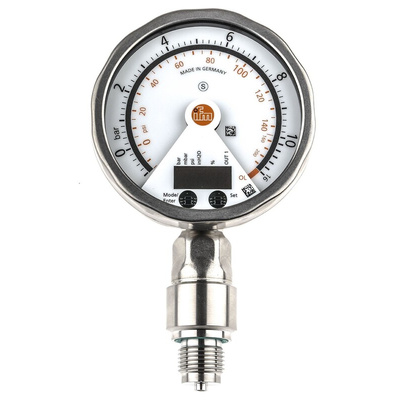 ifm electronic Pressure Sensor, -1bar Min, 10bar Max, Analogue + PNP-NO/NC Programmable Output, Relative Reading