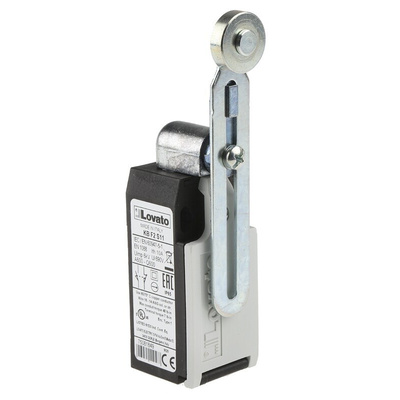 Lovato Adjustable Roller Lever Limit Switch, NO/NC, IP20, IP65, SPST-NC, SPST-NO, Thermoplastic Housing, 690V ac Max,