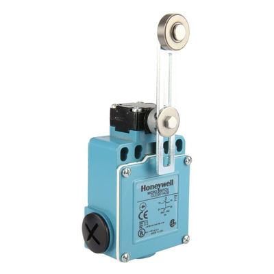 Honeywell GLE Series Adjustable Roller Lever Limit Switch, NO/NC, IP67, SPDT, Die Cast Zinc Housing, 300V ac Max, 6A Max