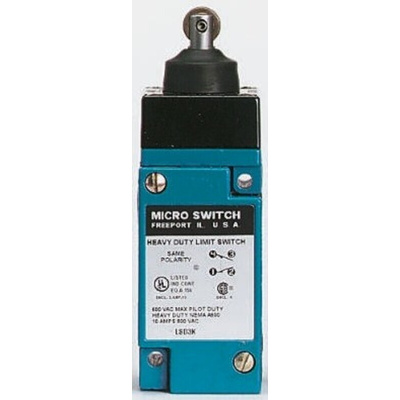 Honeywell HDLS Series Plunger Limit Switch, NO/NC, IP67, SPDT, Die Cast Zinc Housing, 600V ac Max, 10A Max
