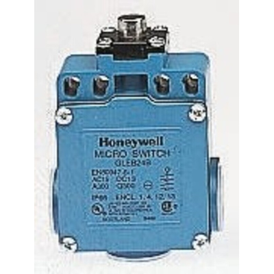 Honeywell GLE Series Plunger Limit Switch, 2NO/2NC, IP67, DPDT, Die Cast Zinc Housing, 300V ac Max, 6A Max