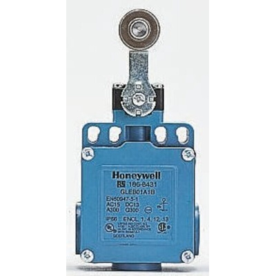Honeywell GLE Series Roller Lever Limit Switch, NO/NC, IP67, SPDT, Die Cast Zinc Housing, 50V ac Max, 100mA Max