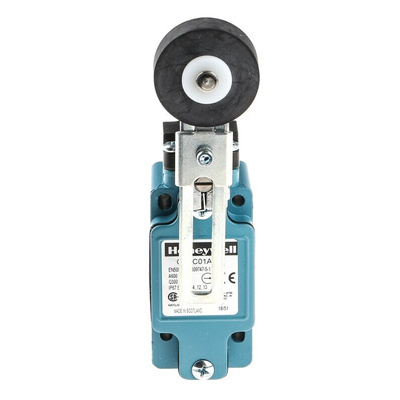 Honeywell GLA Series Adjustable Roller Lever Limit Switch, NO/NC, IP67, SPDT, Die Cast Zinc Housing, 600V ac Max, 10A