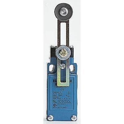 Honeywell GLD Series Roller Plunger Limit Switch, NO/NC, IP66, SPDT 1NO/1NC Gold Contacts, Thermoplastic Housing, 50V
