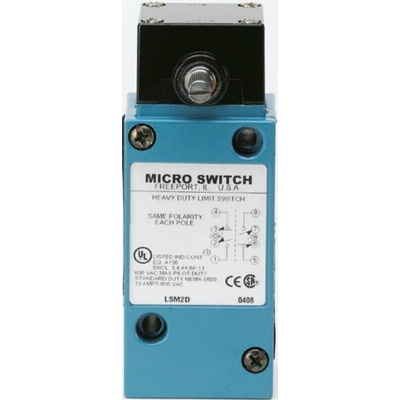 Honeywell HDLS Series Limit Switch, 2NO/2NC, DPDT, Die Cast Zinc Housing, 600V ac Max, 10A Max