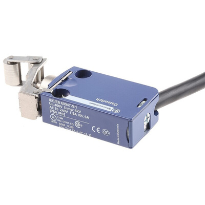 Telemecanique Sensors OsiSense XC Series Roller Lever Plunger Limit Switch, NO/NC, IP66, IP67, IP68, DP, Zinc Alloy