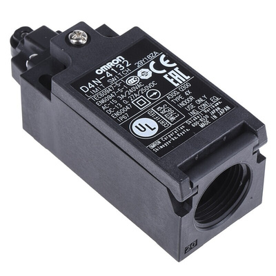 Omron D4N Series Roller Plunger Interlock Switch, NO/NC, DPST