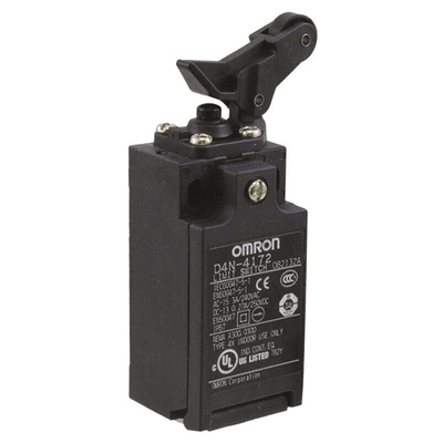 Omron D4N Series Roller Lever Top Plunger, NO/NC, DPST
