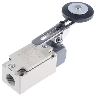 Omron D4B-N Series Roller Lever Interlock Switch, NO/NC, IP67, DPST, Die Cast Aluminium Housing