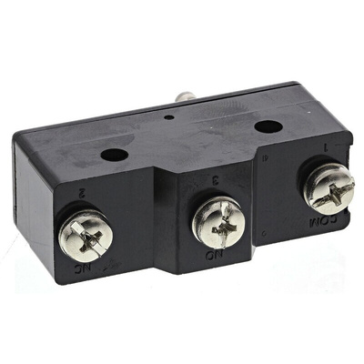 Omron Plunger Limit Switch, NO/NC, IP00, SPDT, Thermosetting Resin Housing, 500V ac Max, 15A Max