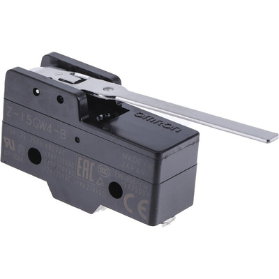 Omron Lever Limit Switch, NO/NC, IP00, SPDT, Thermosetting Resin Housing, 500V ac Max, 15A Max
