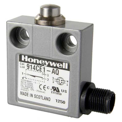 Honeywell 14CE, 914CE Series Plunger Limit Switch, NO/NC, IP66, IP67, IP68, SPDT, Die Cast Zinc Housing, 250V ac Max,