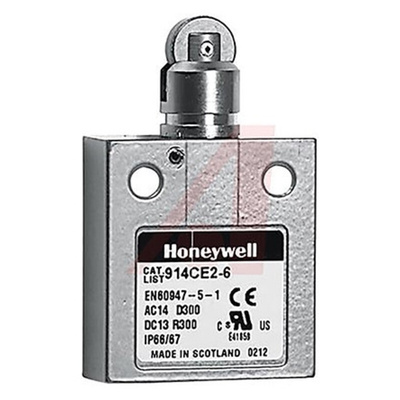 Honeywell 14CE, 914CE Series Roller Plunger Limit Switch, NO/NC, IP66, IP67, IP68, SPDT, Die Cast Zinc Housing, 240V ac