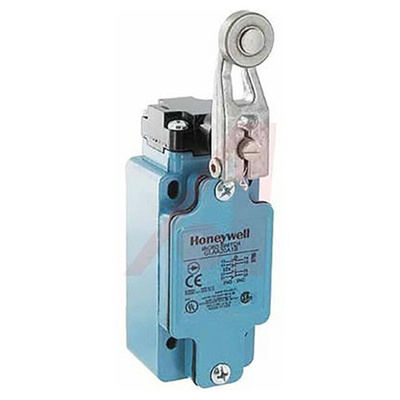Honeywell GLA Series Roller Lever Limit Switch, 2NO/2NC, IP67, DPDT, Die Cast Zinc Housing, 600V ac Max, 10A Max