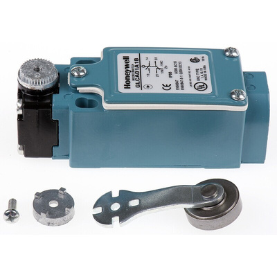 Honeywell GLC Series Roller Lever Limit Switch, NO/NC, IP66, SPDT, Die Cast Zinc Housing, 600V ac Max, 10A Max