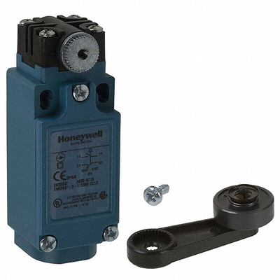 Honeywell GLD Series Roller Lever Limit Switch, NO/NC, IP66, SPDT 1NO/1NC, Thermoplastic Housing, 300V ac Max, 10A Max