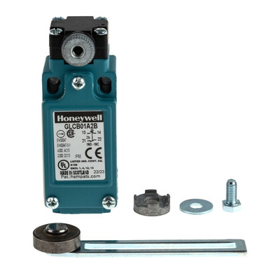 Honeywell GLC Series Adjustable Roller Lever Limit Switch, NO/NC, IP66, SPDT 1NO/1NC, Die Cast Zinc Housing, 300V ac