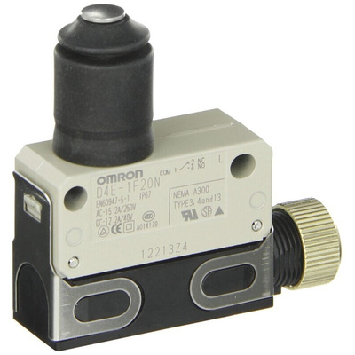 Omron Plunger Limit Switch, NO/NC, IP67, SPDT, 250V ac Max, 5A Max