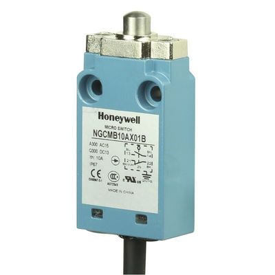 Honeywell NGC Series Plunger Limit Switch, NO/NC, IP67, SPDT, Metal Housing, 240V ac Max, 6A Max