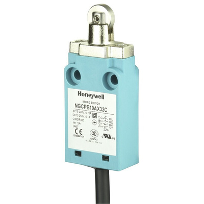 Honeywell NGC Series Roller Plunger Limit Switch, 2NO/2NC, IP67, DPDT, Plastic Housing, 10mA Max