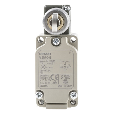 Omron WL Series Roller Plunger Limit Switch, NO/NC, IP67, SPST, 500V ac Max, 10A Max