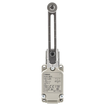 Omron WL Series Roller Lever Limit Switch, NO/NC, IP67, SPST, 500V ac Max, 10A Max