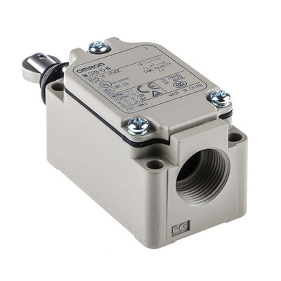 Omron WL Series Roller Plunger Limit Switch, NO/NC, IP67, SPST, 500V ac Max, 10A Max