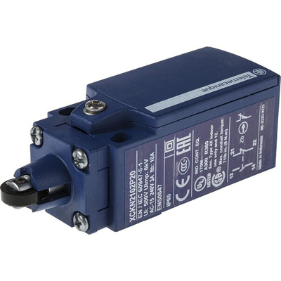 Telemecanique Sensors OsiSense XC Series Roller Plunger Limit Switch, NO/NC, IP65, DP, Plastic Housing, 240V ac Max,