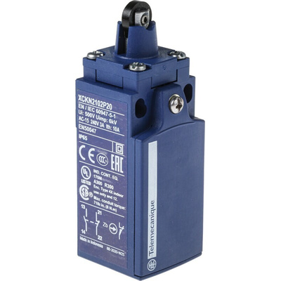 Telemecanique Sensors OsiSense XC Series Roller Plunger Limit Switch, NO/NC, IP65, DP, Plastic Housing, 240V ac Max,