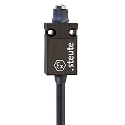 Steute Ex 14 Series Plunger Limit Switch, 2NC, IP65, DPST, Thermoplastic Housing, 250V ac Max, 250 V ac 6 A, 230 V dc
