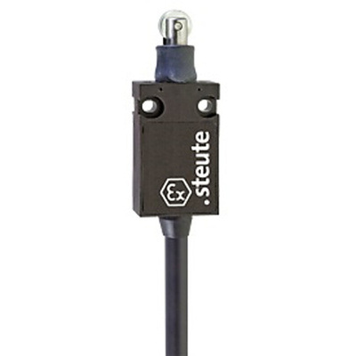 Steute Ex 14 Series Roller Plunger Limit Switch, NO/NC, IP65, DPST, Thermoplastic Housing, 250V ac Max, 250 V ac 6 A,