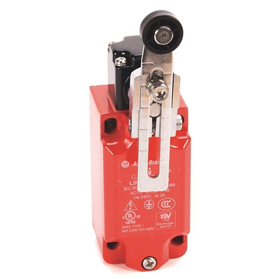 Allen Bradley Guardmaster 440P Series Adjustable Roller Lever Top Plunger, NO/NC, IP66, SPST, Metal Housing