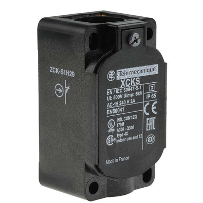 Telemecanique Sensors OsiSense XC Series Limit Switch, NO/NC, IP65, 2P, Plastic Housing, 240V ac Max, 3A Max