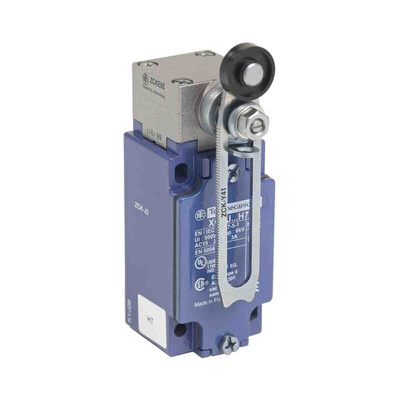 Telemecanique Sensors XCKJ Series Spring Return Limit Switch, 1CO, IP66, 2P, Zamak Zinc Alloy Housing, 240V ac Max, 3A